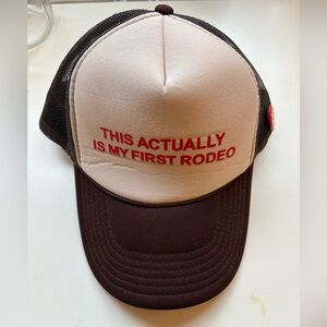 Bottom Shelf Caps “This Actually is my First Rodeo” trucker hat